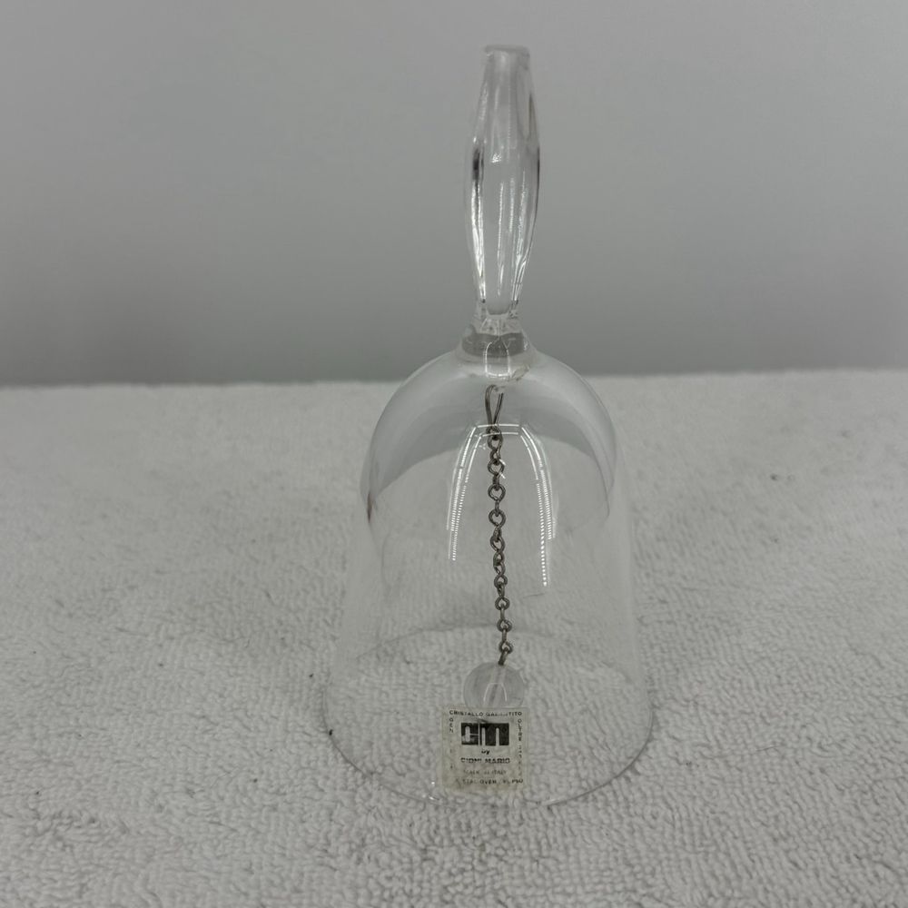 CIONI MARIO CLEAR Lead CRYSTAL BELL MINT MADE IN ITALY 5" IN HEIGHT